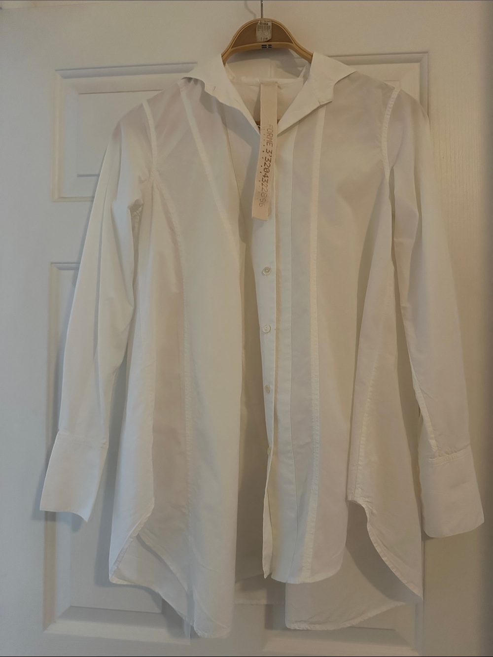 MAISON MARGIELA WHITE V-NECK COLLAR SHIRT - Picture 7 of 9